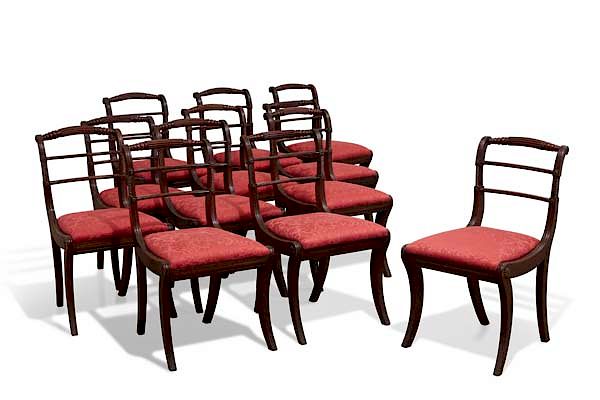 Appraisal: A set of twelve Regency dining chairs A set of