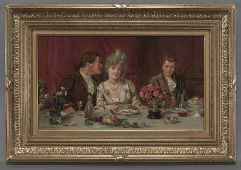 Appraisal: George Goodwin Kilburne oil painting on canvas Canvas ''H x