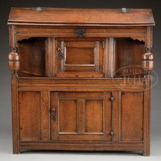 Appraisal: UNUSUAL JACOBEAN OAK COURT CUPBOARD UNUSUAL JACOBEAN OAK COURT CUPBOARD