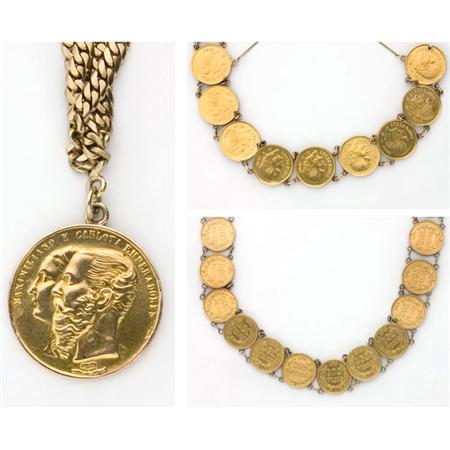 Appraisal: Group of Seven Gold Coin Bracelets Estimate -