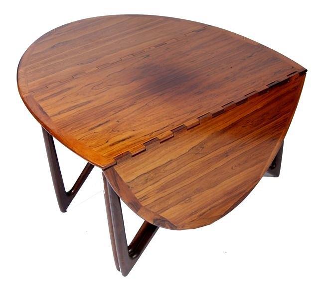 Appraisal: A PETER HVIDT DROP LEAF ROSEWOOD OVAL DINING TABLE x