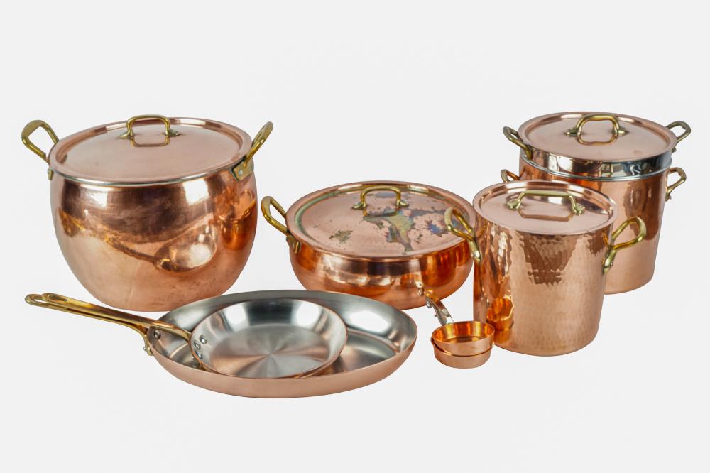 Appraisal: COLLECTION OF COPPER COOKWARE eight total pieces four assorted covered