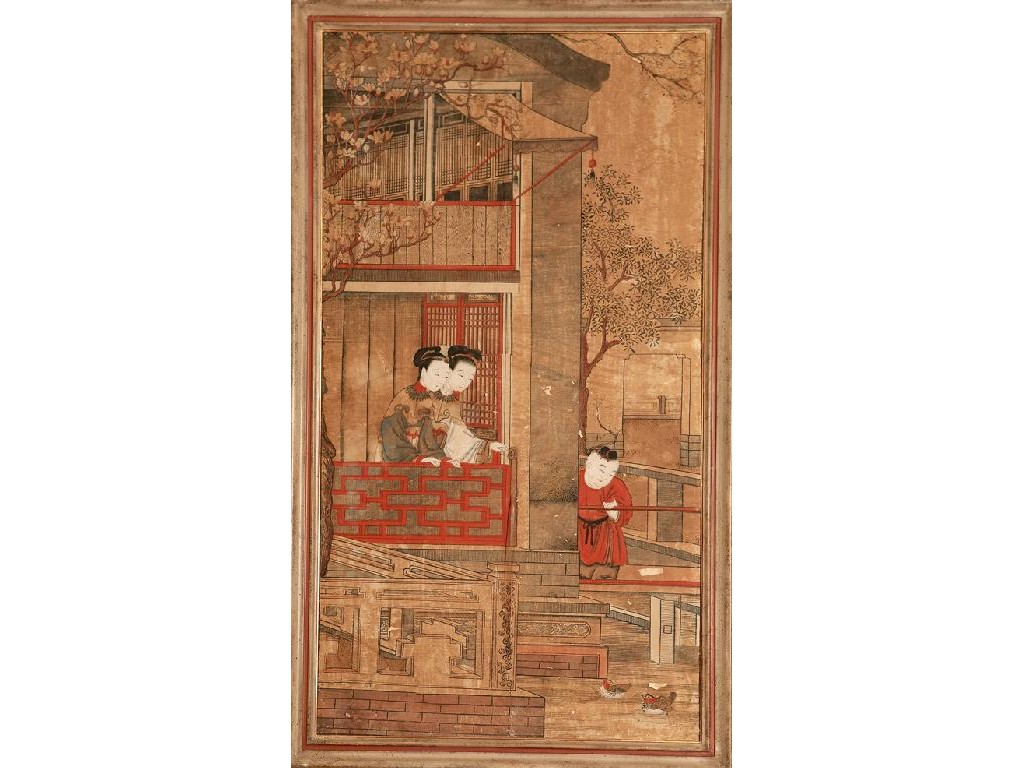 Appraisal: CHINESE SCHOOL th th century A panel of wall paper