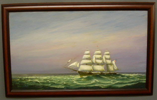 Appraisal: Oil on canvas painting of a clipper ship x and