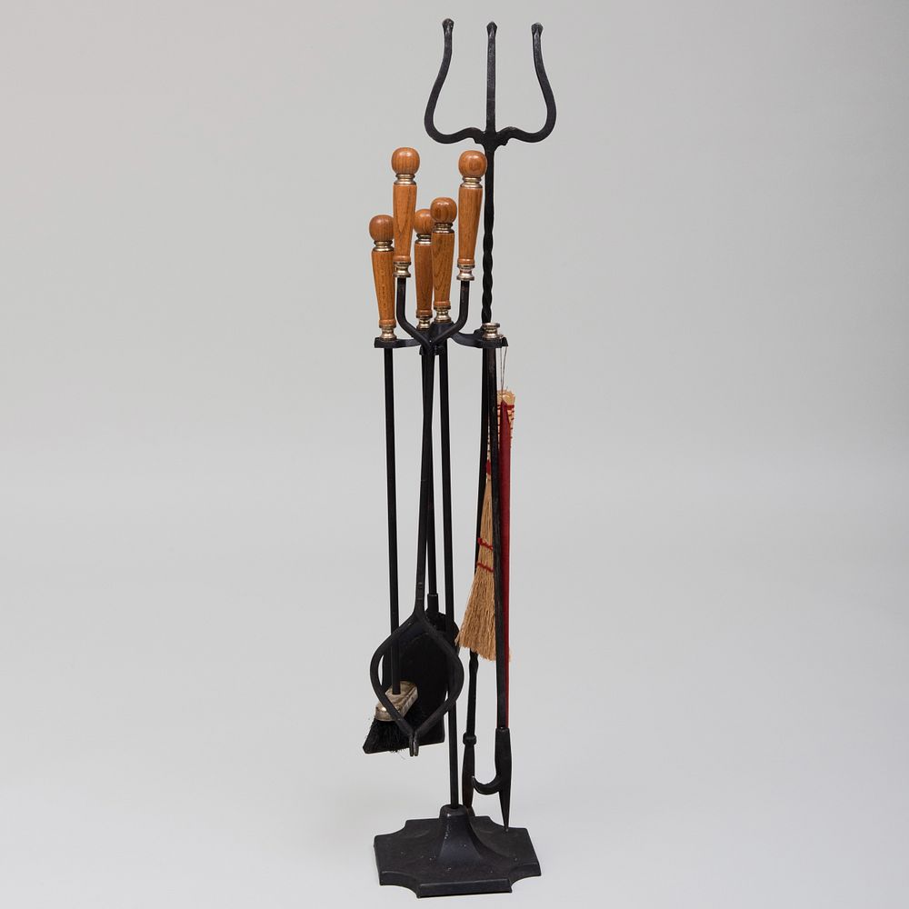 Appraisal: Set of Wrought Iron Fire Tools of Recent Manufacture Comprising