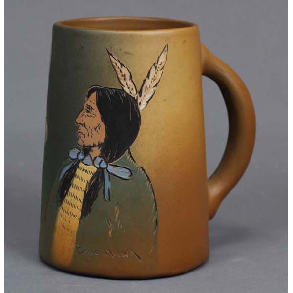 Appraisal: Weller Dickensware II Mug Blue Hawk Minor hair line on