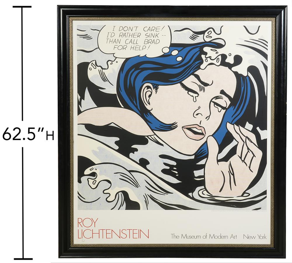 Appraisal: ROY LICHTENSTEIN 'I'D RATHER DROWN' MOMA POSTERRoy Lichtenstein American -