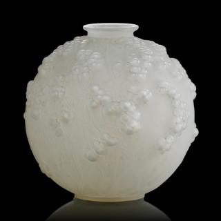 Appraisal: LALIQUE Druide vase cased white glass LALIQUE Druide vase France