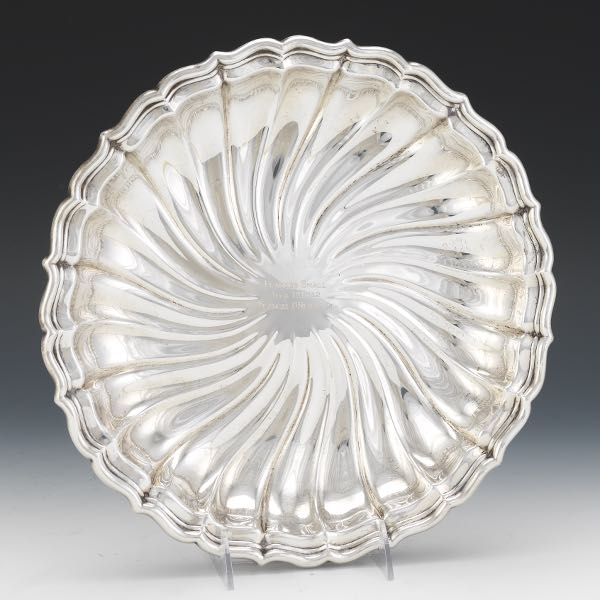 Appraisal: GORHAM STERLING SILVER FLUTED SWIRL SHALLOW BOWL Sterling silver presentation