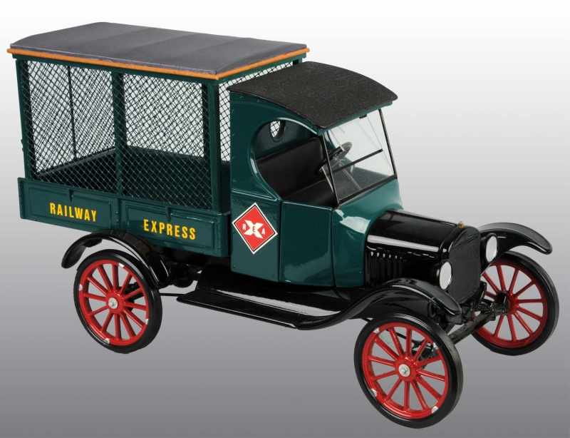 Appraisal: Pressed Steel Railway Express Delivery Truck Description Contemporary Black rubber