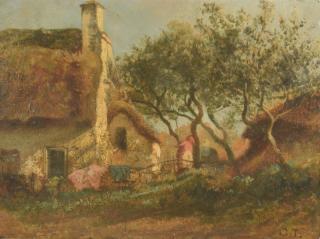 Appraisal: Constant Troyon O B Farm Scene Constant Troyon France -