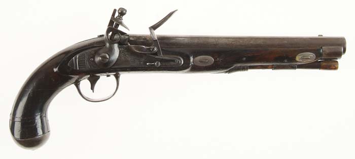 Appraisal: TRYON FLINTLOCK PISTOL Cal NSN - rnd bbl The engraved