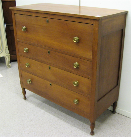 Appraisal: EMPIRE VICTORIAN TRANSITIONAL CHEST OF DRAWERS American mid th century