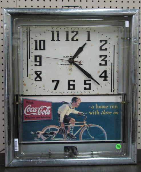 Appraisal: Vintage Neon-Ray Advertising Clock with Hammond movement currently with Coca-Cola