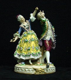 Appraisal: A late th century Sitzendorf figure group of a courting