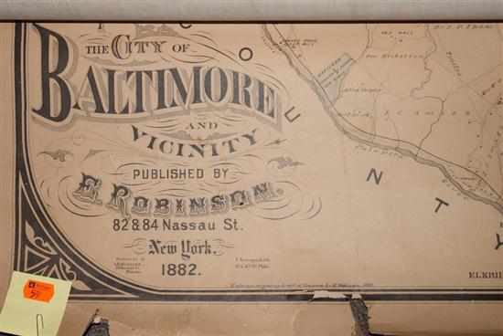 Appraisal: Map E Robinson ''City of Baltimore and Vicinity'' New York