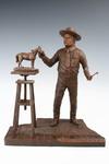 Appraisal: WOODEN SCULPTURE - Full Length Portrait of Sculptor Frederic Remington