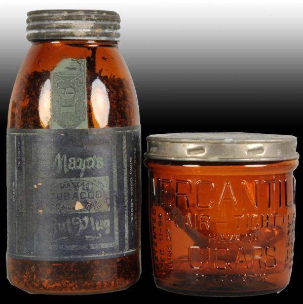 Appraisal: Lot of Glass Tobacco Jars Description Mercantile Cigars from St