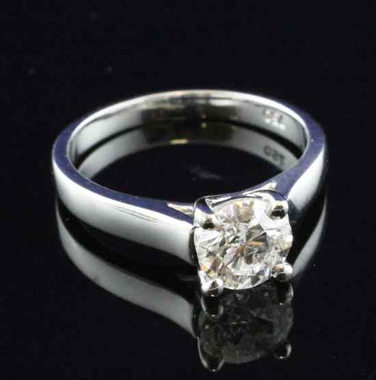 Appraisal: An ct white gold solitaire diamond ring the central stone