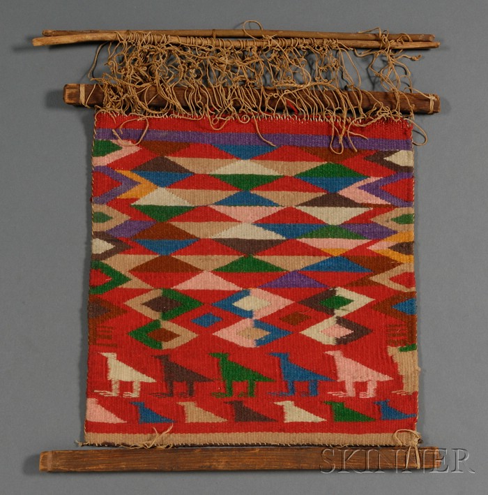 Appraisal: Germantown Sampler on a Loom Navajo c late th century