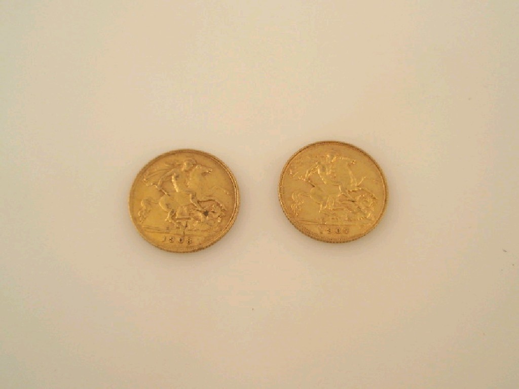 Appraisal: Two half sovereigns