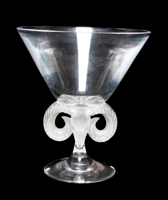 Appraisal: Sale Lot A Lalique Molded and Frosted Glass Compote Aries