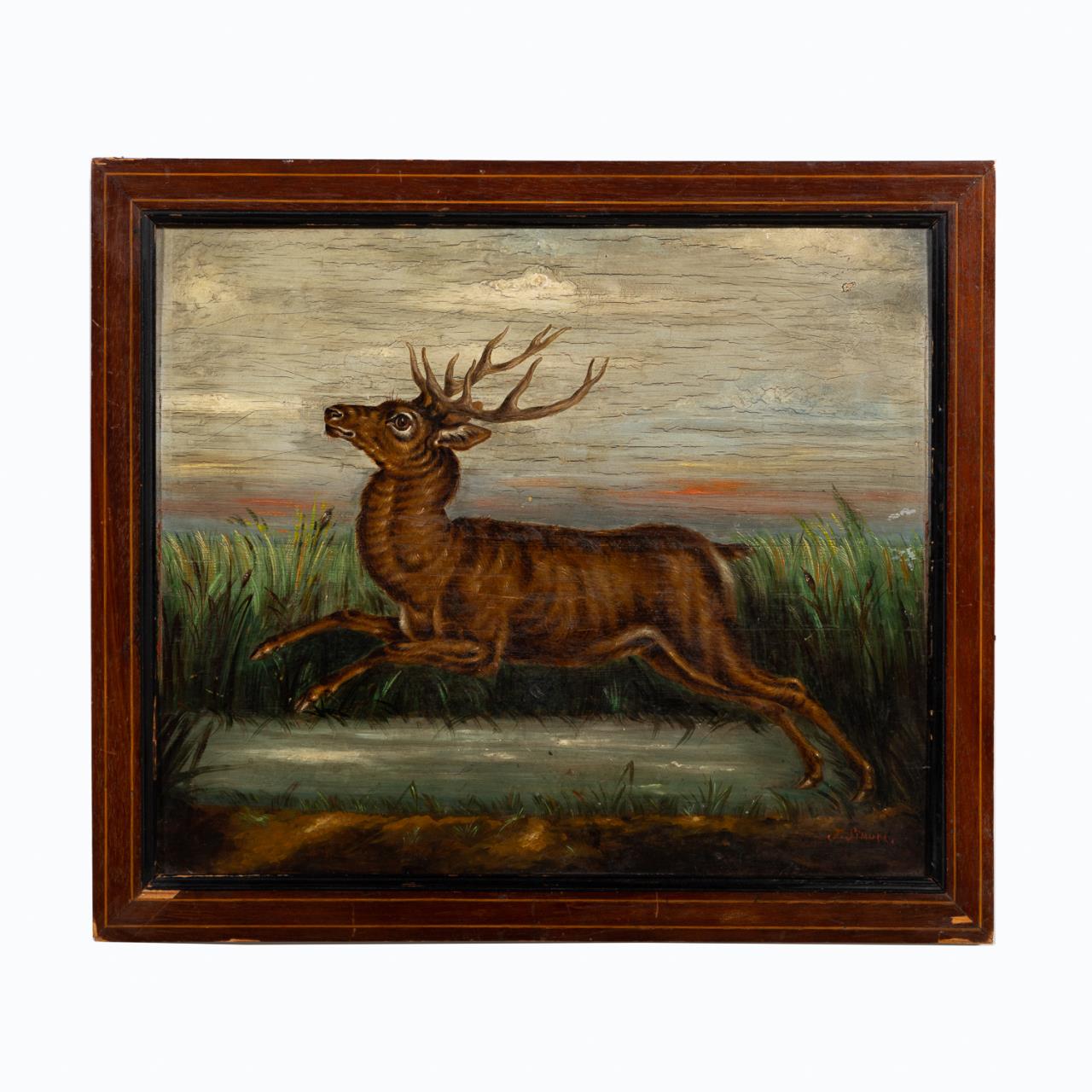 Appraisal: ENGLISH SCHOOL O B LEAPING STAG TH C English School