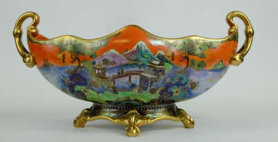 Appraisal: Carltonware two handled gondolier shaped dish on stand decorated in