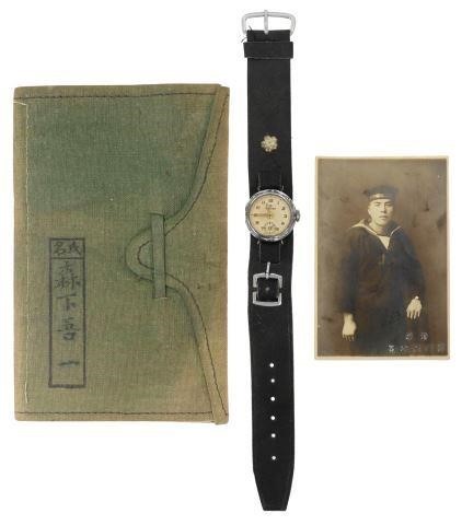 Appraisal: Japanese WWII sailors watch circular face with gilt Arabic numerals