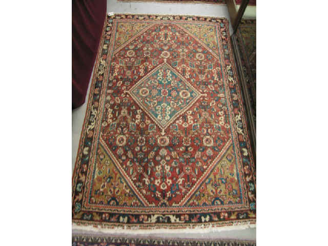 Appraisal: Mahal Persian Handmade Rug diamond center medallion overall floral salmon