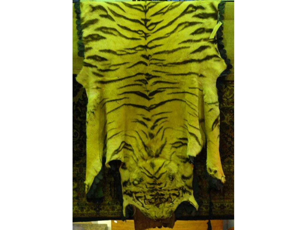 Appraisal: A large pre-war tiger skin rug