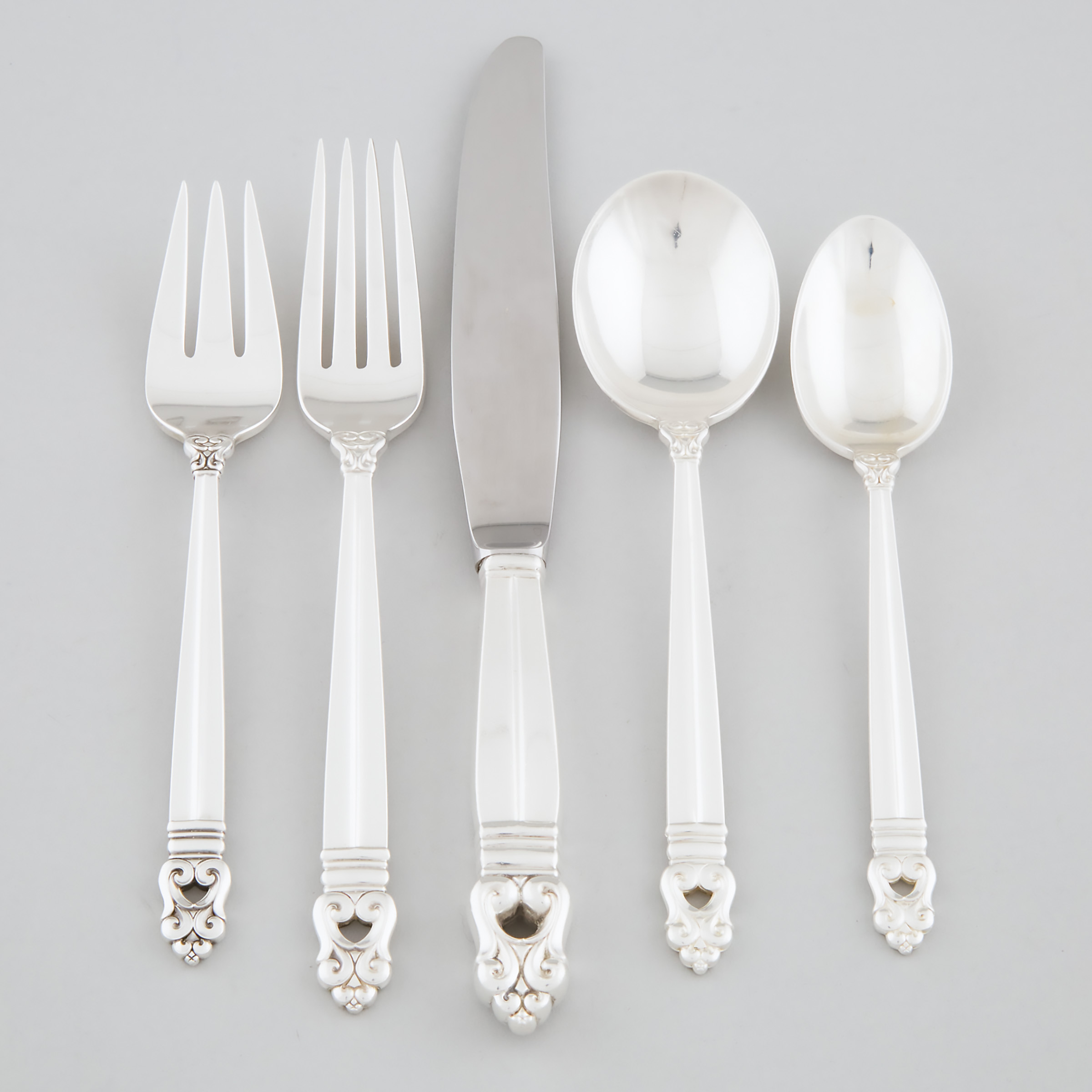 Appraisal: American Silver 'Royal Danish' Pattern Flatware Service International Silver Co