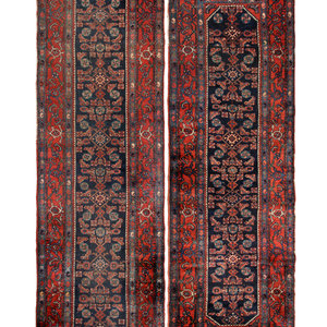 Appraisal: A Hamadan Wool Runner First Half th Century cut into