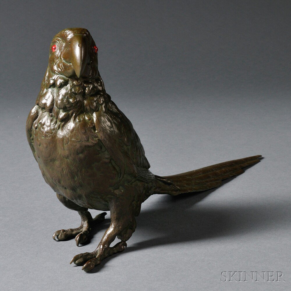 Appraisal: Large Figure of a Parrot Bronze Austria late th early