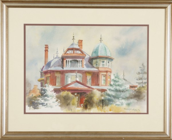 Appraisal: House with Wight Finials Winchester VA dated May watercolor x