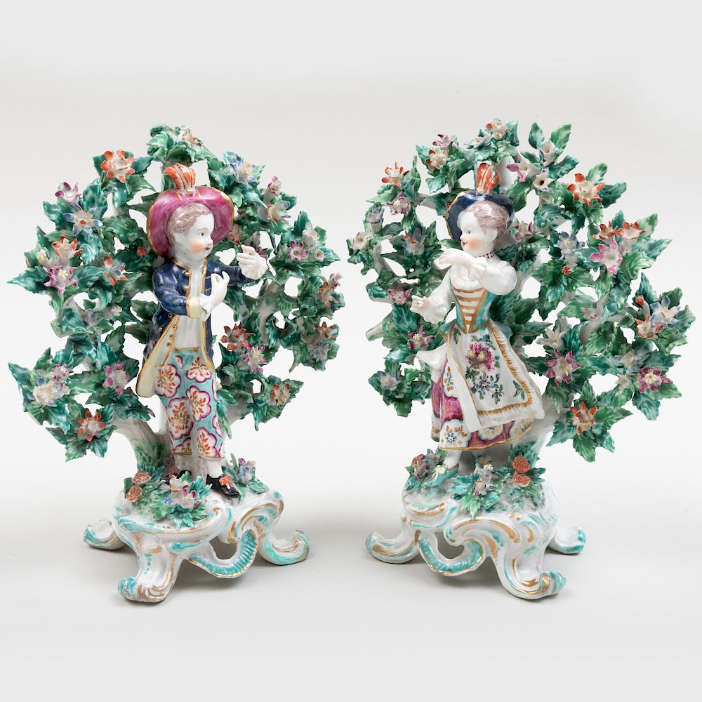 Appraisal: Pair of Bow Porcelain Bocage Figures in high Condition Each