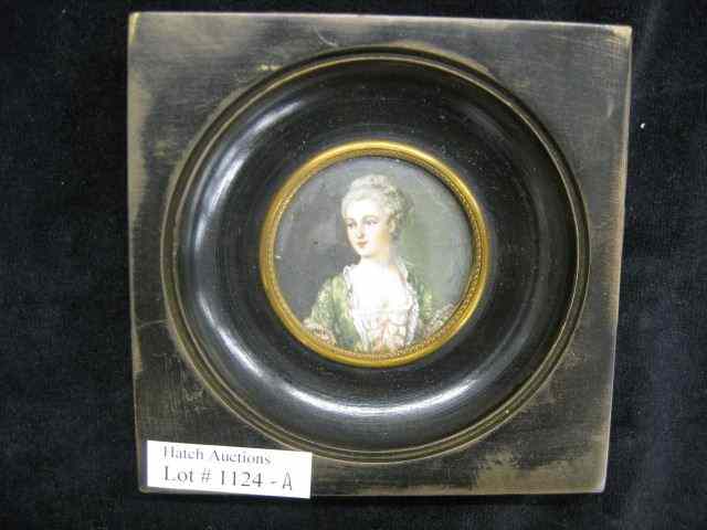 Appraisal: Miniature Painting on Ivory Marquise de PompadourFrench '' diameter artist