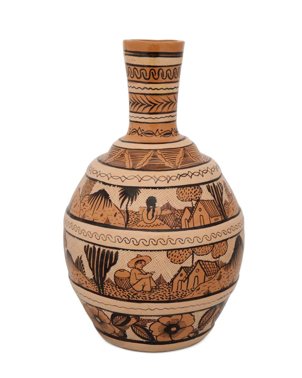 Appraisal: A Tlaquepaque pottery water jar Circa Tlaquepaque Mexico Marked Mexico