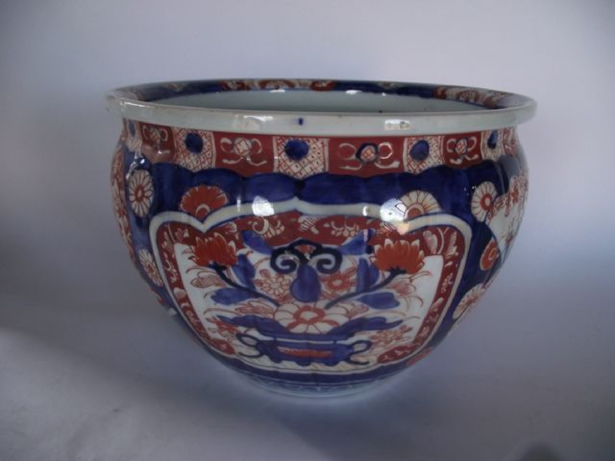 Appraisal: A th Century Imari fish bowl with painted fish decoration