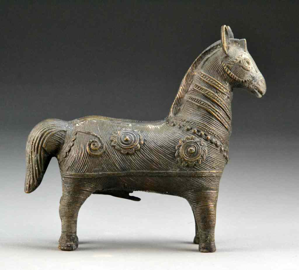 Appraisal: Persian Bronze HorseDepicting a standing horse with middle-eastern decoration ''