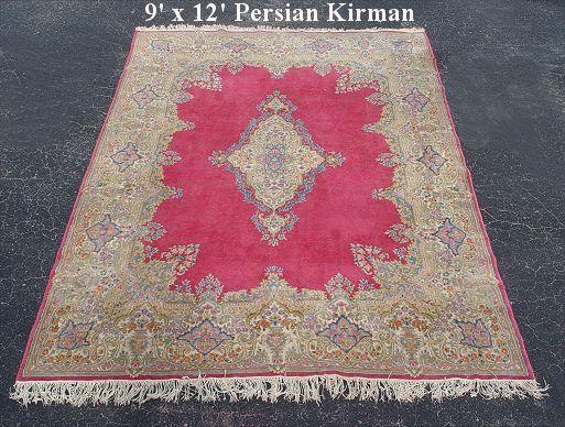 Appraisal: PERSIAN KERMAN CARPET Approx ' x ' '' Deep rose