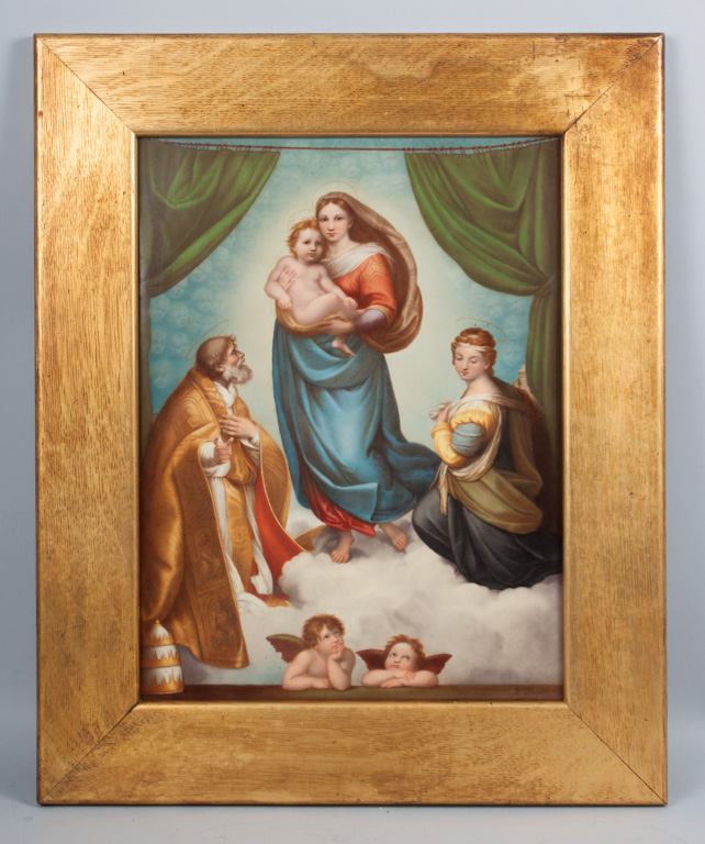 Appraisal: KPM porcelain plaque Sistine Madonna early th century painted plaque