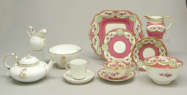 Appraisal: A S vres porcelain tea service and an Aynsley bone