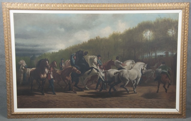 Appraisal: Paul Powis Powys The Horse Fair Oil on canvas After