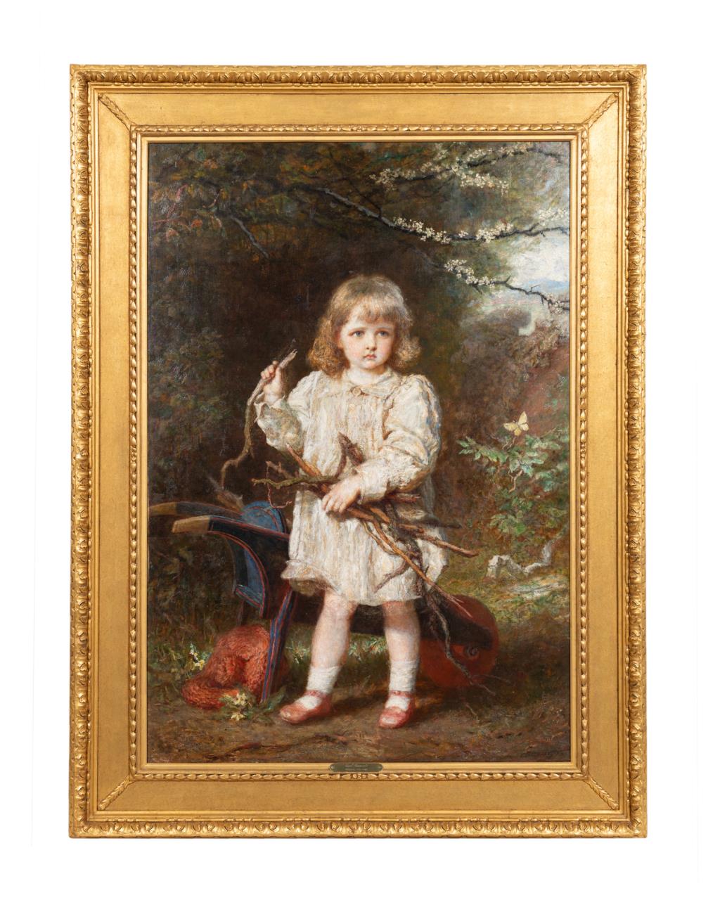 Appraisal: CARL BAUERLE LARGE PORTRAIT OF BLONDE BOY O C Carl