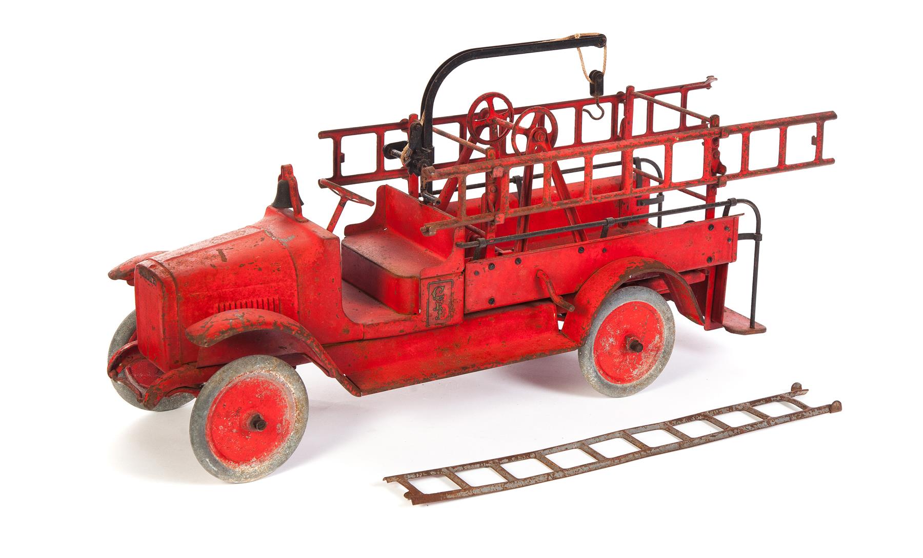 Appraisal: BUDDY L TOY FIRE LADDER TRUCK American st half- th