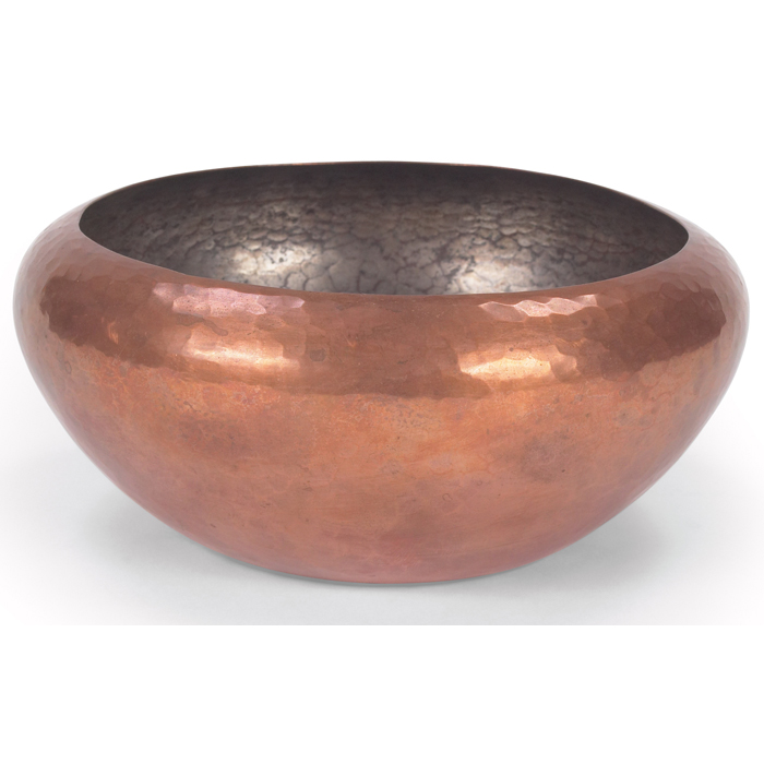 Appraisal: Novick bowl low form in hammered copper lightly cleaned original