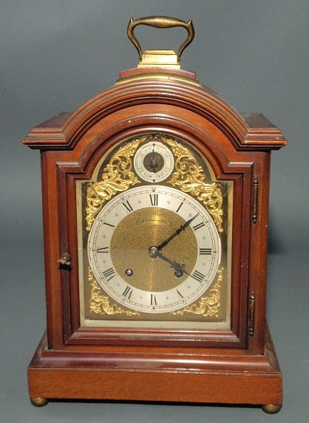 Appraisal: Mahogany cased bracket clock retailed by J E Caldwell with