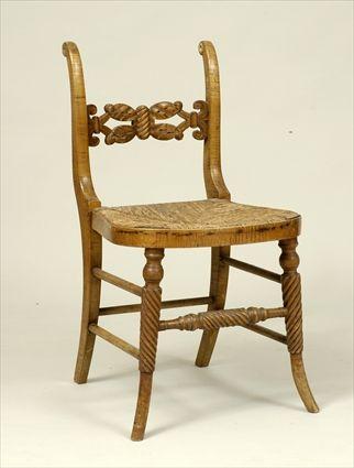 Appraisal: Late Federal Maple Side Chair x in