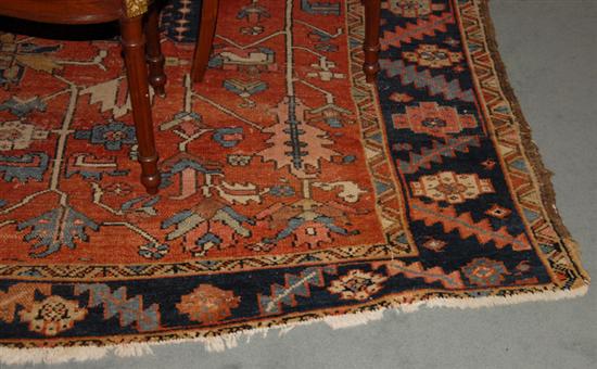 Appraisal: An Antique Heriz Rug tears and wear ' x '